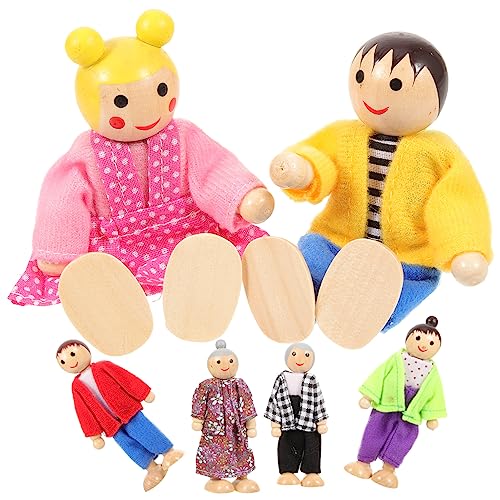 WOONEKY 1Satz Holzpuppenfamilie Miniaturfiguren für Kreatives Rollenspiel Langlebig und Sicher für Familieninteraktion Perfektes für Spielzeugliebhaber WOONEKY 1Satz Holzpuppenfamilie Miniaturfiguren für Kreatives Rollenspiel Langlebig und Sicher für Familieninteraktion Perfektes für Spielzeugliebhaber von WOONEKY