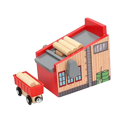 WOONEKY 1Satz Holzspielzeug Zug mit Holzblöcken und Zubehör für Holzstücken und für Kreative Spiel Szenarien im Holzfällermilieu WOONEKY 1Satz Holzspielzeug Zug mit Holzblöcken und Zubehör für Holzstücken und für Kreative Spiel Szenarien im Holzfällermilieu von WOONEKY