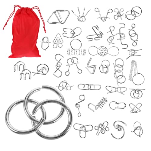 WOONEKY 1Satz Interaktiver Metallpuzzles Teiliges Geduldsspielzeug für Schüler Fördert Kreativität und Kritisches für Unterwegs Aufbewahrungstasche von WOONEKY
