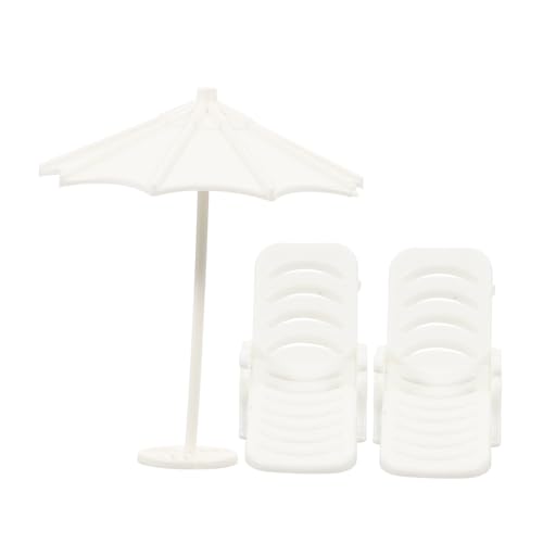 WOONEKY 1Satz Strandstuhl mit Liegestuhl und Faltbares Puppenmöbel für DIY Dekoration für Puppenhäuser und Szenen von WOONEKY