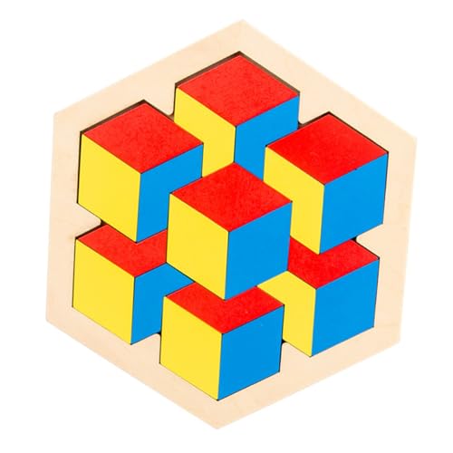 WOONEKY 1Stk 3D-Geometrie-Puzzle aus Holz Kinder Puzzle rätselbuch Kinder holzpuzzles Kinder laubsäge D-Puzzle Puzzle für Kinder Wooden Jigsaw Puzzle kinderspielzeug hölzern Geschenk von WOONEKY