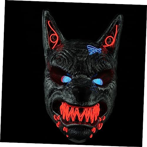 WOONEKY Halloween-Maske 1Stk leuchtende Maske halloween masken halloweenmaske Karneval gruselige Wolfsgesichtsabdeckung kleidung Gesichtsbedeckung für Halloween Maske aufleuchten Cosplay von WOONEKY