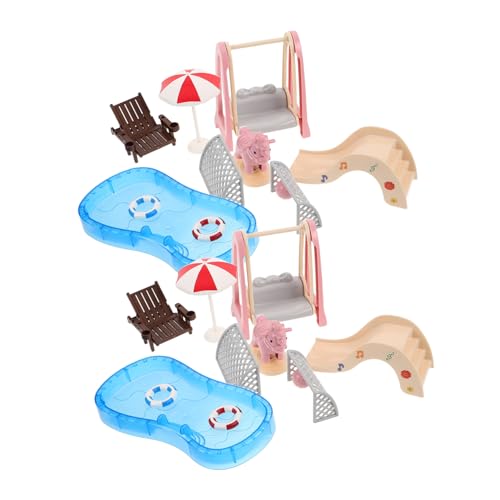 WOONEKY 2 Sätze Dollhouse Schwimmspielzeug Set Teiliges Zubehör für Puppenhaus mit Schwimmring und Strandstuhl für Miniaturmöbel und Spielhaus Deko Kinderfreundliche Materialien Leicht WOONEKY 2 Sätze Dollhouse Schwimmspielzeug Set Teiliges Zubehör für Puppenhaus mit Schwimmring und Strandstuhl für Miniaturmöbel und Spielhaus Deko Kinderfreundliche Materialien Leicht von WOONEKY