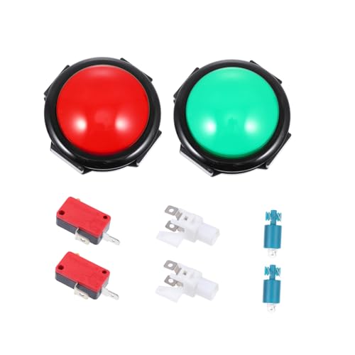WOONEKY 2 Sätze Elektronischer Antwortbuzzer mit Großen Tasten und LED Lichtern Selbst Zurücksetzbar für Quizspiele und Klassenzimmeraktivitäten für Wettbewerbe und Spieleabende von WOONEKY
