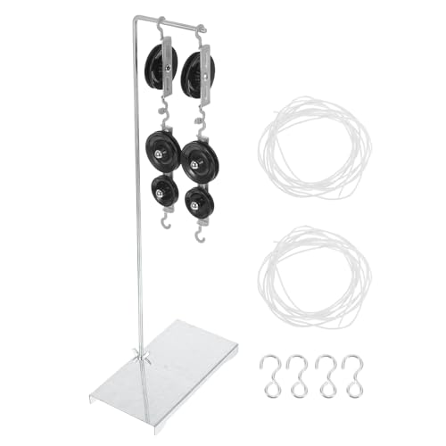 WOONEKY 2 Sätze Flaschenzug-Kit für Physik-Experimente - Festes und bewegliches Flaschenzugsystem mit Stützhalterung für den Mittelschulunterricht von WOONEKY