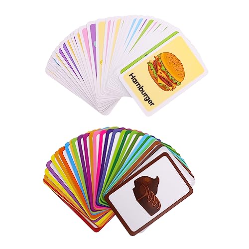 WOONEKY 2 Sätze Früherziehungskarten tragbare Flash-Karten tragbares Kinderspielzeug Kleinkindspielzeug Kinder entwicklung Fruchtspielzeug Lernkarten Lernspielzeug für den Haushalt Tier von WOONEKY
