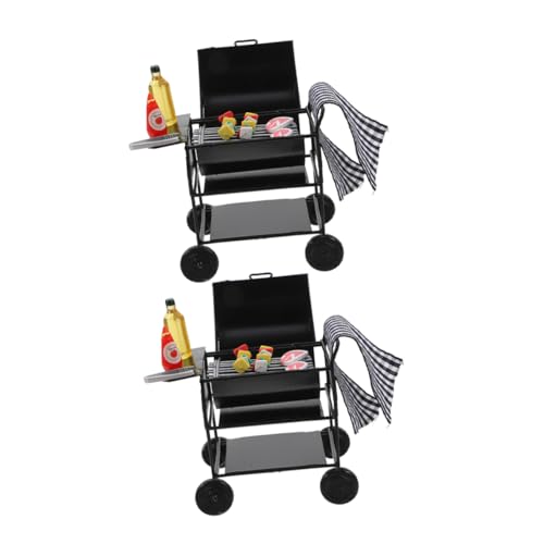WOONEKY 2 Sätze Miniatur BBQ Grill Modell aus Schwarzem Metall Stabiles Mini Grillgestell für Puppenhaus Realistisches Outdoor für Rollenspiele und Miniaturküchen Dekoration WOONEKY 2 Sätze Miniatur BBQ Grill Modell aus Schwarzem Metall Stabiles Mini Grillgestell für Puppenhaus Realistisches Outdoor für Rollenspiele und Miniaturküchen Dekoration von WOONEKY