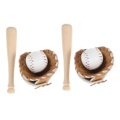WOONEKY 2 Sätze Miniatur Baseballset mit Handschuh und Ball für Puppenhaus Teiliges Set Dekorative Spielzeuge für DIY Mini Häuser und Geburtstagsfeiern WOONEKY 2 Sätze Miniatur Baseballset mit Handschuh und Ball für Puppenhaus Teiliges Set Dekorative Spielzeuge für DIY Mini Häuser und Geburtstagsfeiern von WOONEKY