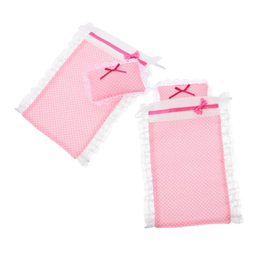 WOONEKY 2 Sätze Miniatur Bettwäsche Set für Puppenhaus Teiliges Zubehör mit Bettlaken und Kissen für Puppenbett und Schlafzimmer Dekoration für Kreative Spielwelten WOONEKY 2 Sätze Miniatur Bettwäsche Set für Puppenhaus Teiliges Zubehör mit Bettlaken und Kissen für Puppenbett und Schlafzimmer Dekoration für Kreative Spielwelten von WOONEKY