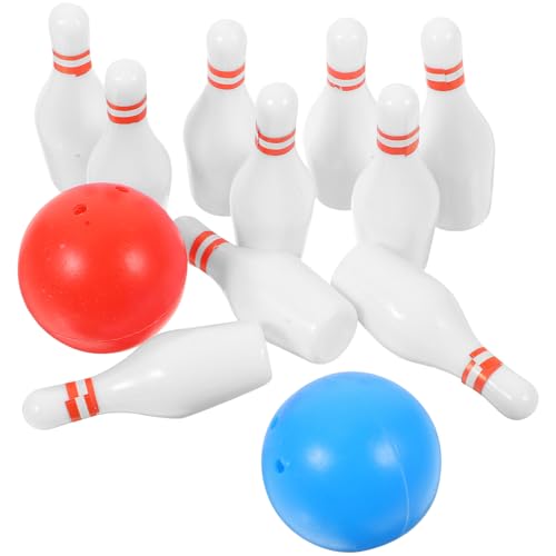 WOONEKY 2 Sätze Miniatur Bowling Modell Teiliges Mikro Szenen für Puppenhäuser Realistische Bowling Dekoration mit Roten und Blauen Bällen Sowie Pins für Kreative Spiel und WOONEKY 2 Sätze Miniatur Bowling Modell Teiliges Mikro Szenen für Puppenhäuser Realistische Bowling Dekoration mit Roten und Blauen Bällen Sowie Pins für Kreative Spiel und von WOONEKY