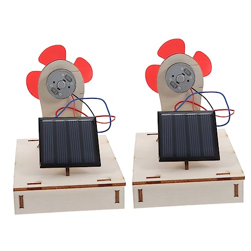 WOONEKY 2 Sätze Solarbetriebene Holz Bausatz für DIY Experimentiermaterial für Naturwissenschaftlichen Unterricht Lernspielzeug für Schüler von WOONEKY
