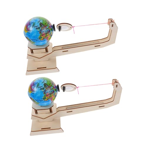 WOONEKY 2 Sätze Stem Lernspielzeug Erde Mond Puzzle Kit Holzmodell Physik Experiment Bausatz für Koordination Kreativität Spielerisches Lernen von WOONEKY
