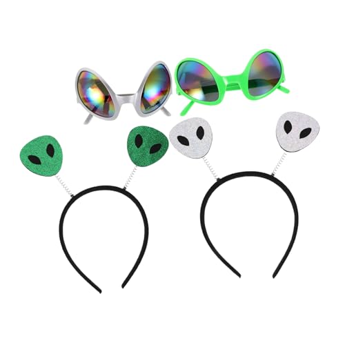 WOONEKY 2 Sets Glitzerndes - -stirnband Und Brille, Weltraum-thema-kostümzubehör Für Halloween, partygeschenke, Fotoautomaten-requisiten WOONEKY 2 Sets Glitzerndes - -stirnband Und Brille, Weltraum-thema-kostümzubehör Für Halloween, partygeschenke, Fotoautomaten-requisiten von WOONEKY