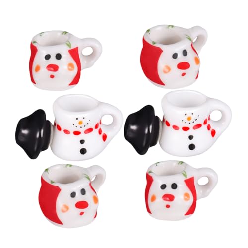 WOONEKY 2 Sets Puppenhaus Miniatur Teekannen Miniatur Küchenzubehör Kleine Teekanne Teetassen DIY Puppenhaus Küchendekor Winzige Tassen Hübsche Teetasse Keramik von WOONEKY