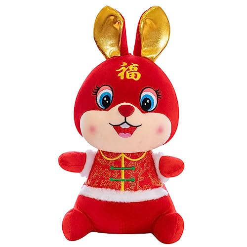 WOONEKY 2 Stück Anzug Kaninchenpuppe Stoffhase Mondjahr Kaninchen Plüsch Niedlicher Hase Plüsch Mondneujahr Hase Chinesisches Maskottchen Kaninchen Plüschpuppe Hase Stofftier Plüsch Hase von WOONEKY