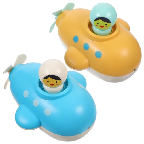WOONEKY 2 Stück Aufzieh Badewannenspielzeug Lustige Cartoon Spritzboot Spielzeuge für Badespaß im Sommer Geeignet für Jahre und Bruchsicher von WOONEKY