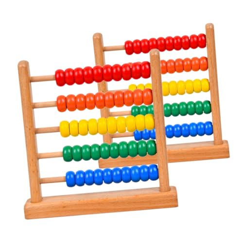 WOONEKY 2 Stück Beidseitiger Abakus aus Robustem Buchenholz Traditionelles Lernspielzeug zur Zahlen Mathematikförderung Fördert Hand Auge koordination und Kulturelles Verständnis von WOONEKY