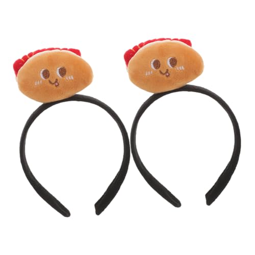 WOONEKY 2 Stück Cartoon Hot Dog Stirnband Lustiges Halloween Haarband für Erwachsene Charmante Kopfbedeckung Bequemes Stoffmaterial für Partys und Festivals Ausdruck Spielerischer von WOONEKY