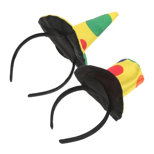 WOONEKY 2 Stück Clown Stirnband mit Hut Auffällige Kopfbedeckung für Halloween Karneval und Kostümpartys Lustiges Accessoire für Erwachsene WOONEKY 2 Stück Clown Stirnband mit Hut Auffällige Kopfbedeckung für Halloween Karneval und Kostümpartys Lustiges Accessoire für Erwachsene von WOONEKY