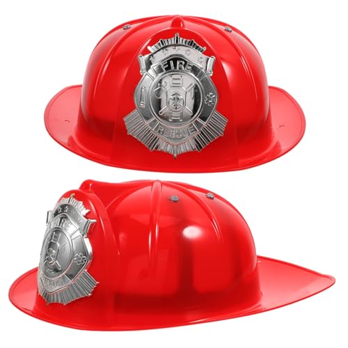 WOONEKY 2 Stück Feuerwehrhelm Feuerwehrmann Hut aus Robustem Kunststoff Rot für Jungen und Mädchen für Kostüm Rollenspiel Geburtstag Halloween und Mottopartys WOONEKY 2 Stück Feuerwehrhelm Feuerwehrmann Hut aus Robustem Kunststoff Rot für Jungen und Mädchen für Kostüm Rollenspiel Geburtstag Halloween und Mottopartys von WOONEKY