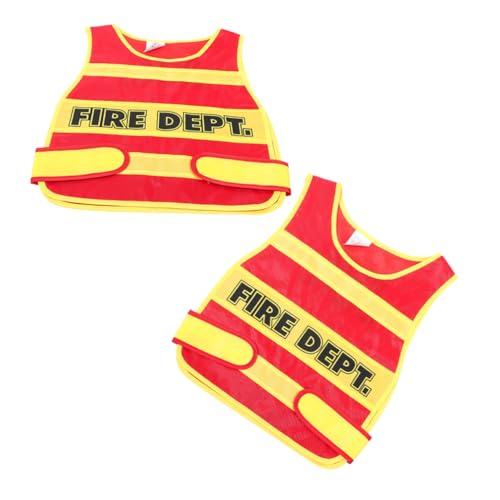 WOONEKY 2 Stück Feuerwehrmann Weste Cosplay Feuerwehr Kostüm für Kleinkinder Rollenspiel für Kreative Aktivitäten und Partys WOONEKY 2 Stück Feuerwehrmann Weste Cosplay Feuerwehr Kostüm für Kleinkinder Rollenspiel für Kreative Aktivitäten und Partys von WOONEKY