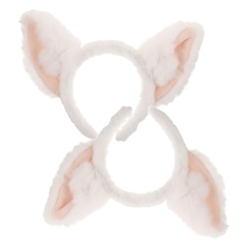 WOONEKY 2 Stück Fuchsohren Stirnband Teilig Elastisch für Erwachsene und Cartoon Kostüm Party Halloween Cosplay Accessoire Weiß WOONEKY 2 Stück Fuchsohren Stirnband Teilig Elastisch für Erwachsene und Cartoon Kostüm Party Halloween Cosplay Accessoire Weiß von WOONEKY