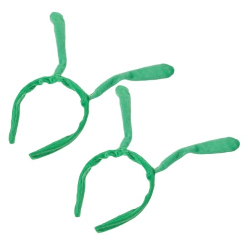 WOONEKY 2 Stück Grüner Antennen Haarreif Plüsch Niedliches Fühler Stirnband Stabiles Kostümzubehör für Party Cosplay Karneval Geeignet als Festliche Geschenkidee und Halloween Accessoire von WOONEKY