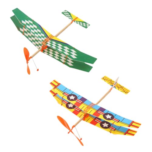 WOONEKY 2 Stück Gummibandbetriebenes Flugzeugmodell Biplane für Zufälliges Muster Lernspielzeug Hand Augen Koordination WOONEKY 2 Stück Gummibandbetriebenes Flugzeugmodell Biplane für Zufälliges Muster Lernspielzeug Hand Augen Koordination von WOONEKY