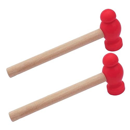 WOONEKY 2 Stück Kinder Hammerspielzeug aus Holz Kompakte Sichere Spielhämmer für Rollenspiele Lernspielzeug für Kleinkinder für Kindergarten und Zuhause Leichtes Ergonomisches Design von WOONEKY