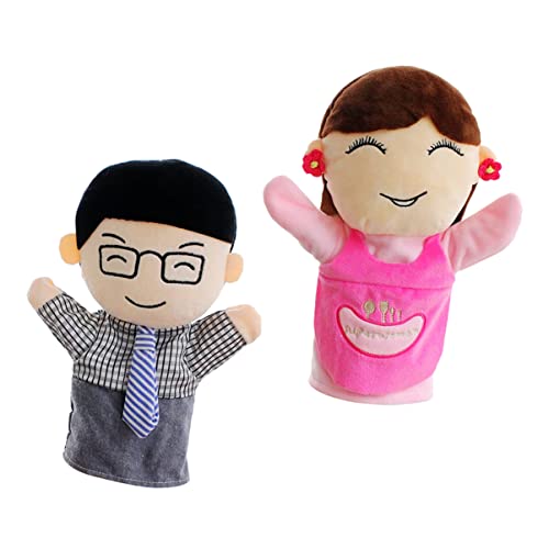 WOONEKY 2 Stück Handpuppen für Plüsch Familienmitglieder Puppen für Interaktives Geschichtenerzählen und Rollenspiele Sicher und Bequem für Kindergarten und Zuhause von WOONEKY