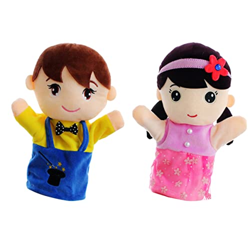 WOONEKY 2 Stück Handpuppen für Weiche Plüsch Puppen für Rollenspiele Familie Junge Mädchen Interaktives für Kindergarten und Zuhause von WOONEKY