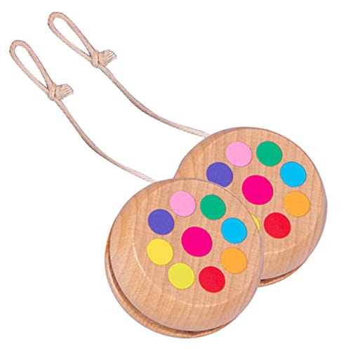 WOONEKY 2 Stück Holz Yo Yo Bälle für Geschicklichkeit Sicheres und Langlebiges Design für Stundenlangen Spielspaß für Drinnen und Draußen von WOONEKY
