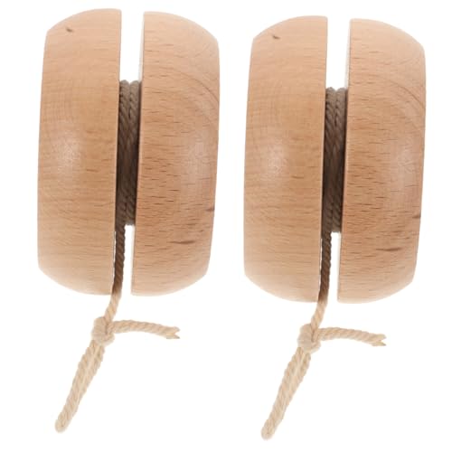 WOONEKY 2 Stück Holz Yoyo für Runde Holz Yoyos Lernfördernd und Unterhaltsam als Geburtstags Anfänger von WOONEKY