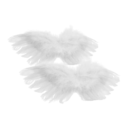 WOONEKY 2 Stück Kleine Weiße Engelsflügel für Puppen DIY Basteln Zarte Federflügel Dekoration für Puppen Einfach Anzubringen Vielseitig für Engel Deko und Bastelprojekte von WOONEKY