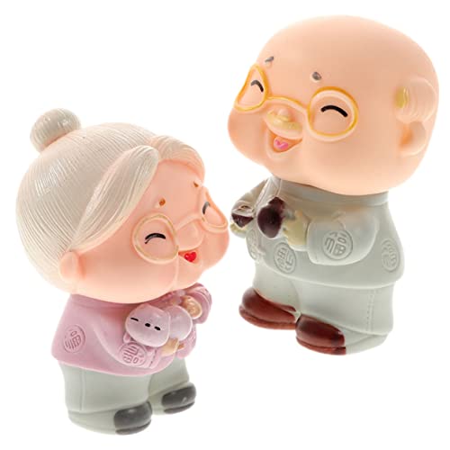 WOONEKY 2 Stück Kuchendekorationsverzierungen Geburtstagstorte Topper Skulptur für Eltern hochzeitsgeschenk Paar Figuren Großeltern-Statue alte Paarfiguren Vinyl WOONEKY 2 Stück Kuchendekorationsverzierungen Geburtstagstorte Topper Skulptur für Eltern hochzeitsgeschenk Paar Figuren Großeltern-Statue alte Paarfiguren Vinyl von WOONEKY