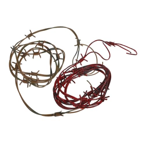 WOONEKY 2 Stück Künstliche Stacheldraht Deko Realistisch Aussehende Western Drahtgirlande für Halloween Party Langlebiges Material Wiederverwendbar Stachelige Dekoration für Gruselhütten WOONEKY 2 Stück Künstliche Stacheldraht Deko Realistisch Aussehende Western Drahtgirlande für Halloween Party Langlebiges Material Wiederverwendbar Stachelige Dekoration für Gruselhütten von WOONEKY