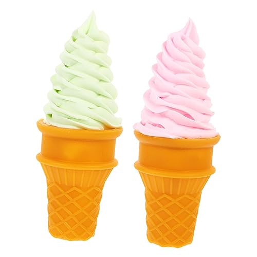 WOONEKY 2 Stück Künstliches Eiscreme Modell Realistische Dessert Deko für Schaufenster Fotografie Accessoire für Dessertshops Geburtstags Hochzeitsdekoration von WOONEKY