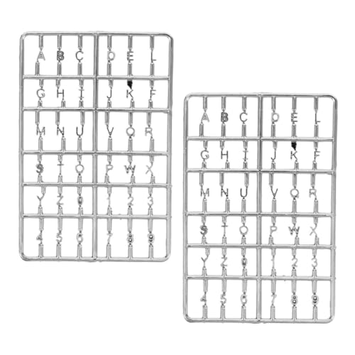 WOONEKY 2 Stück Maßstab Silber DIY Türnummer Dekoration für Puppenhaus Realistische Austauschbare Buchstaben und Zahlen Kompakte Dekorative Haustür Accessoires von WOONEKY