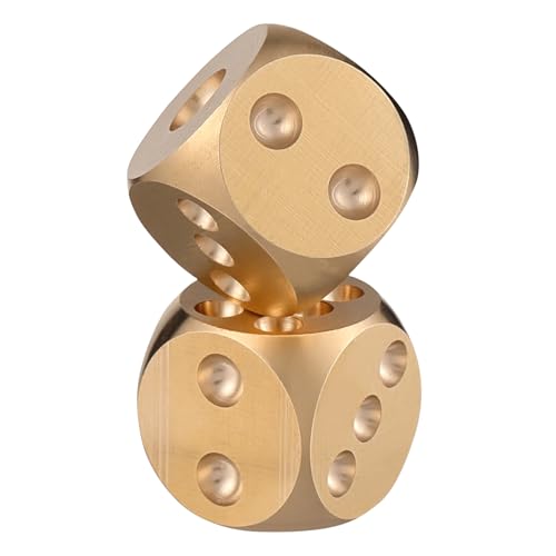 WOONEKY 2 Stück Messing Würfel Robuste Metal Dice für Spiele Pub Bar Unterhaltung Hochwertige Spielwürfel für Partys und Gesellschaftsspiele WOONEKY 2 Stück Messing Würfel Robuste Metal Dice für Spiele Pub Bar Unterhaltung Hochwertige Spielwürfel für Partys und Gesellschaftsspiele von WOONEKY