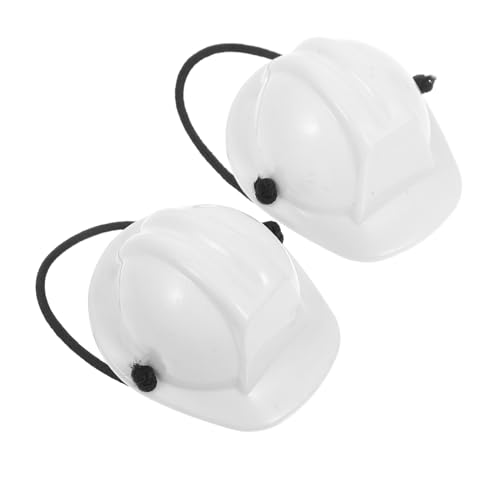 WOONEKY 2 Stück Mini Haustier Sicherheitshelm mit Verstellbarem Federseil Leichter Kunststoff Bauhelm für Outdoor Baustellen und DIY Partys Teiliges Schutz für Kleine Tiere und Puppen von WOONEKY