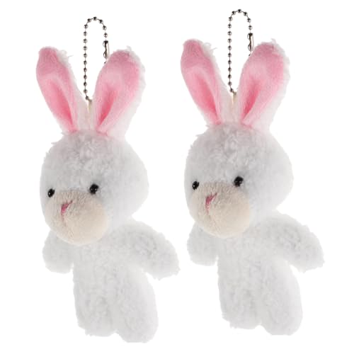 WOONEKY 2 Stück Mini Plüsch Hase Realistisches Stofftier für Puppenhaus Weiß Niedliches für Rollenspiele und Sammler WOONEKY 2 Stück Mini Plüsch Hase Realistisches Stofftier für Puppenhaus Weiß Niedliches für Rollenspiele und Sammler von WOONEKY
