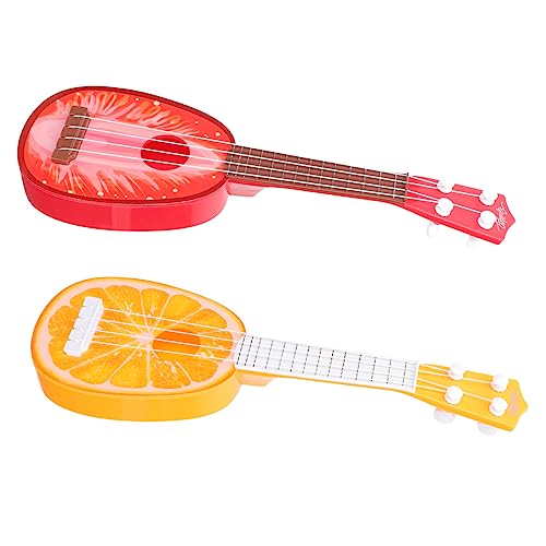 WOONEKY 2 Stück Mini Ukulele für Realistische Kunststoff Gitarre Geeignet für Musikalische Früherziehung und Anfänger Erdbeer und Orangen Design WOONEKY 2 Stück Mini Ukulele für Realistische Kunststoff Gitarre Geeignet für Musikalische Früherziehung und Anfänger Erdbeer und Orangen Design von WOONEKY