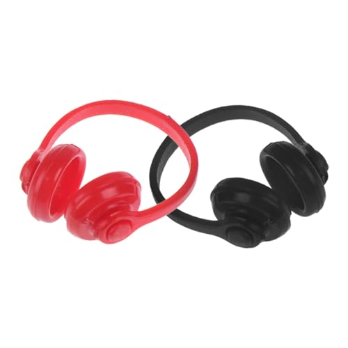 WOONEKY 2 Stück Miniatur Kopfhörer für Puppenhäuser Teiliges Headset Modell Schwarz Rot aus Robustem Material für Miniatur Dekorationen und Rollenspiele WOONEKY 2 Stück Miniatur Kopfhörer für Puppenhäuser Teiliges Headset Modell Schwarz Rot aus Robustem Material für Miniatur Dekorationen und Rollenspiele von WOONEKY