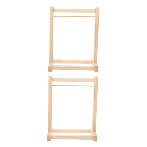 WOONEKY Stabiler Kleiderständer Aus Holz Für Puppenhäuser Miniatur-puppenträger Mini-kleiderbügel Für Puppen Mini-kleiderständer Für Puppen von WOONEKY