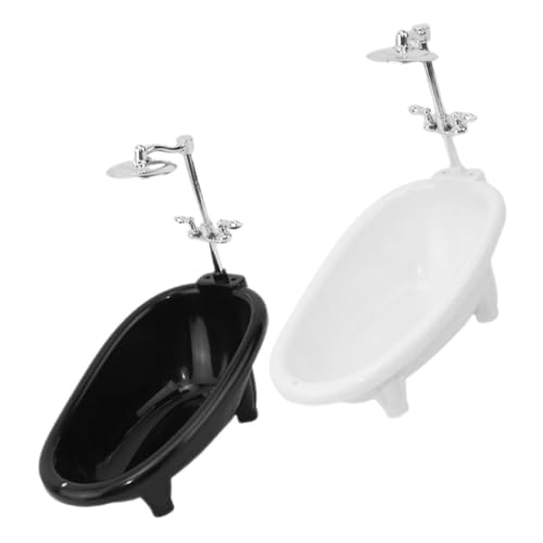 WOONEKY 2 Stück Miniatur Puppenhaus Badewanne Realistische Badezimmeraccessoires für Puppenhaus Schöne Deko Weiß und Schwarz Szenen WOONEKY 2 Stück Miniatur Puppenhaus Badewanne Realistische Badezimmeraccessoires für Puppenhaus Schöne Deko Weiß und Schwarz Szenen von WOONEKY