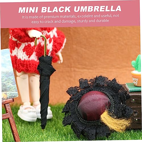 WOONEKY 2 Stück Miniatur Puppenhaus Regenschirm Schwarze Miniatur Deko Robustes für Detailreich Gefertigt Vielseitig Einsetzbar für Puppenhauszubehör und Kreative Spielszenen WOONEKY 2 Stück Miniatur Puppenhaus Regenschirm Schwarze Miniatur Deko Robustes für Detailreich Gefertigt Vielseitig Einsetzbar für Puppenhauszubehör und Kreative Spielszenen von WOONEKY