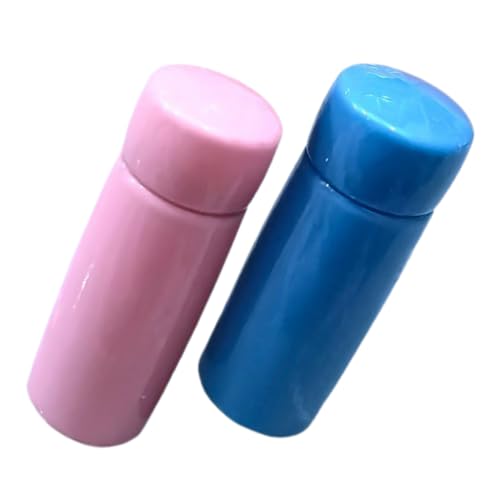 WOONEKY 2 Stück Miniatur Wasserflasche Teiliges für Puppenhäuser Simulierte Isolierflasche Bunte Miniatur Dekoration für Küchenzubehör für DIY Projekte von WOONEKY