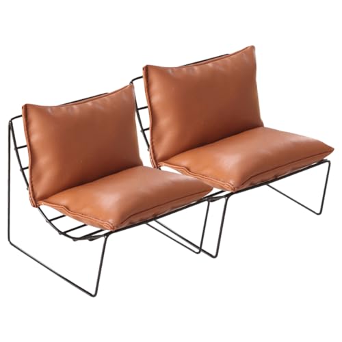 WOONEKY 2 Stück Miniaturisierte Lazy Chairs Dekorative Möbel für Puppenhäuser Vintage Stühle für DIY Projekte und Kreative Szenen Mini Häusern von WOONEKY