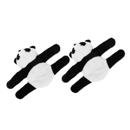 WOONEKY 2 Stück Plüsch Panda Slap Bracelet Kuscheltier Handgelenkband für Partys Weiches und Bequemes Material für Niedliches und Partyzubehör von WOONEKY