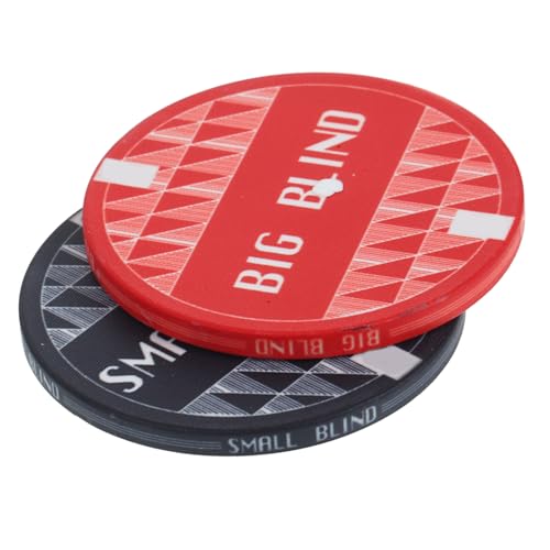 WOONEKY 2 Stück Poker Dealer Button Rundes Ersatzspielzubehör für Poker mit Großem und Kleinem Blind Pokerzubehör für Turniere und Spieleabende WOONEKY 2 Stück Poker Dealer Button Rundes Ersatzspielzubehör für Poker mit Großem und Kleinem Blind Pokerzubehör für Turniere und Spieleabende von WOONEKY